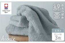 （今治タオルブランド認定品）わたつぼみ 綿蕾 ミニバスタオル 3枚セット ミスト【I003820MBT3B】	