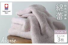 （今治タオルブランド認定品）わたつぼみ 綿蕾 ミニバスタオル 3枚セット アッシュモーブ【I003820MBT3P】	