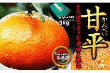 愛媛の“三大高級柑橘”の一つ!「甘平(かんぺい)」約3kg入(化粧箱入)＜D28-10＞【1046130】
