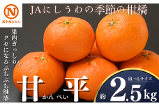 JAにしうわの季節の柑橘(甘平　約2.5kg　化粧箱)＜F08-9＞【1474277】