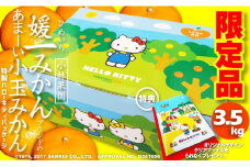 厳選　甘ーい小玉!西宇和みかん(ハローキティパッケージ)約3.5kg入＜C24-7＞_ みかん ミカン 蜜柑 柑橘 柑橘類 フルーツ 果物 くだもの 人気 美味しい 愛媛県 八幡浜 ふるさと 【1121015】