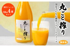 丸ごと搾り国安さんちの清見ストレートジュース(720ml×4本セット)＜D20-24＞_ みかんジュース ミカンジュース ストレート 100% 柑橘 くだもの 果物 フルーツ 飲料 ドリンク 常温 清見 きよみ デザート 産地直送 産直 愛媛 人気 【1321965】