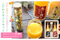 みかん屋さんと生花店さんのこだわりギフトセット＜D20-26＞_ みかんジュース ボトル ドライフラワー 清美 不知火 せとか みかん ミカン 蜜柑 愛媛県 果汁 丸ごと搾り ストレート 柑橘 飲料 おまかせ セット 送料無料 【1322482】
