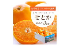 ＜2026年2月以降発送＞とろける濃厚柑橘 せとか3kg 愛媛県八幡浜産＜訳あり＞＜E25-134＞【1128816】