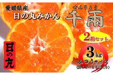 日の丸みかん「千兩」3kg　約25～35個/L・Mサイズ/2箱セット/光センサー使用＜D79-7＞_ みかん ミカン 柑橘 くだもの 果物 フルーツ 温州 コク 濃厚 甘い 3kg 小玉 常温 デザート 産地直送 産直 2箱 セット 【1452030】