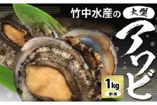 竹中水産の嗜好の大型アワビ(1㎏前後)!＜H22-227＞_ 鮑 アワビ あわび 刺身 竹中水産 送料無料 産直 冷蔵 海鮮 魚貝 1kg 人気 おすすめ 大型 ステーキ グルメ 【1060851】