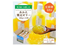 ＜発送月固定定期便＞みかん寒天ゼリー定期便～毎月1品種10本 全12回＜H25-147＞【4012160】