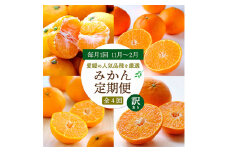 ＜発送月固定定期便＞愛媛の人気品種!かんきつ定期便 11月～2月(訳あり)全4回＜H25-155＞【4012889】