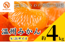 JAにしうわの季節の柑橘　温州みかん約4kg(S～2Lサイズ)＜C08-79＞【1510454】