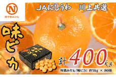 特選みかん「味ピカ」計400kg(約5kg×80箱)＜H08-85＞【1510465】