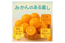 ＜発送月固定定期便＞美味しい柑橘＜みかん・まどんな・ニューサマーオレンジ＞＜G31-44＞全3回【4058606】