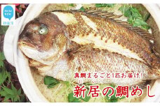 瀬戸内海天然真鯛＆新居浜市特産新居のめぐみ米を使った「新居の鯛めし」4人前