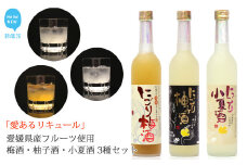 「愛あるリキュール」500ml×3種セット にごり梅酒・にごり柚子酒・にごり小夏酒 愛媛県産フルーツ使用 【愛媛 近藤酒造】 ギフト・プレゼントに最適
