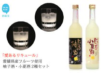 「愛あるリキュール」500ml×2種セット にごり柚子酒・にごり小夏酒 愛媛県産フルーツ使用 【愛媛 近藤酒造】 ギフト・プレゼントに最適