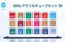 SDGs アクリルキューブセット50 キューブ(50mm) ×18個 専用スライド型ケース 専用台