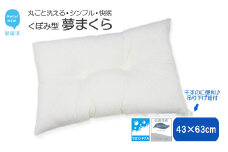 高性能 ウォッシャブル 枕 「夢まくら」 くぼみ枕 清潔快適♪ （R-43k） 丸洗いOK アレルギー対策 ダニ防止機能付 ４３ｘ６３cm