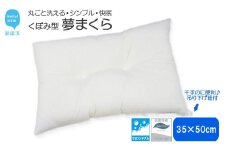 高性能 ウォッシャブル 枕 「夢まくら」 くぼみ枕 清潔快適♪ （R-35k） 丸洗いOK アレルギー対策 ダニ防止機能付 ３５ｘ５０cm
