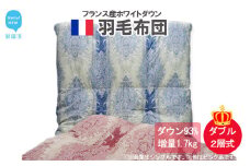 羽毛布団 掛布団 ダブル （G-08） フランス産ホワイトダウン93％ ツインキルト2層式 抗菌 防臭