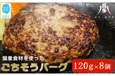 国産食材のごちそうバーグ（約120g×8個） 食卓にごちそうと笑顔を! 牛肉 豚肉 ハンバーグ 冷凍【お肉博士がいるお店 喜多八食肉店】