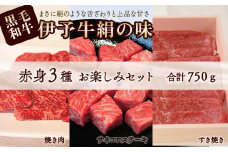 ★人気の赤身セット★ 伊予牛絹の味 赤身3種 お楽しみセット  (サイコロステーキ&すき焼き&焼肉) (冷凍)