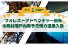 ★四国最大級★～アウトドアパーク～　フォレストアドベンチャー利用券＆ 休暇村瀬戸内東予日帰りご入浴券【大人1名様分】