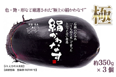 ［期間限定］ 西条の伝統野菜 「絹かわなす（極）」約350g×3個　絹かわなす ナス 茄子 野菜  【オンライン決済限定】