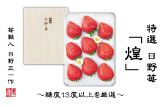 【先行予約】 特選　日野苺「煌（きらめき）」（約450g）～糖度13度以上を厳選～ 化粧箱　2025年11月下旬~2026年2月発送　いちご 苺 完熟 農家直送 産地直送