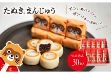 西条銘菓 「たぬきまんじゅう」 つぶあん プレーン 30個入 化粧箱　和菓子 スイーツ まんじゅう 饅頭 粒あん 小分け 個包装 一口サイズ 