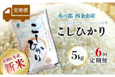 【定期便6ヶ月】 令和6年産 新米 西条産のお米 「コシヒカリ」（５kg）　こしひかり 米 精米 新米 5㎏ 定期便 6回