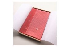 伊予小紋いちよう　ふくさ （ 菱蝶と霊峰石鎚・珊瑚朱色 ）