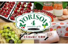 【先行予約／年4回定期便】 ゆきもと農園がお届けする 「YORISOI」 4シーズンギフト  季節の採れたてフルーツとスイーツ　2025年3月～発送開始　イチゴ シャインマスカット プリン ジャム ロールケーキ バターサンド