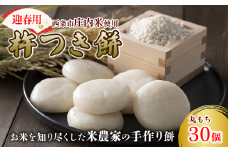 【先行予約】 「 迎春用 杵つき餅 （30個）」 丸餅 平餅 西条市 庄内米 正月用 ※12/24～25に出荷予定