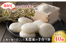 【先行予約】 「 迎春用 杵つき餅 （40個）」 丸餅 平餅 西条市 庄内米 正月用 ※12/24～25に出荷予定