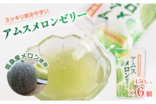 飲むアムスメロンゼリー （パウチタイプ） 150g×6個　周桑産メロン使用　スイーツ フルーツ 果物 ゼリー 周ちゃん広場 JA周桑