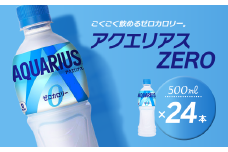 アクエリアスゼロ 500mlPET 24本入り  1ケース ｜ スポーツドリンク アクエリ ゼロカロリー 水分補給 熱中症対策 清涼飲料水 飲料 ペットボトル 1箱 愛媛県 西条市