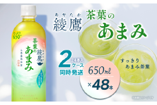 綾鷹 茶葉のあまみ 650mlPET 48本（24本入×2ケース） ｜ お茶 緑茶 綾鷹 ペットボトル 2箱 清涼飲料水 飲料 愛媛県 西条市 送料無料