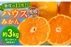 食べて納得、甘さがちがう！【夏限定】愛媛県産 峯田農園のあま〜い「ハウスみかん」3kg 愛媛県大洲市/峯田農園 [AGBT002] 先行予約 みかん ミカン 蜜柑 果物 くだもの フルーツ 愛媛県産 大洲市産 産地直送 おすすめ 人気 お取り寄せ 送料無料 贈答 ギフト