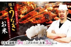 「うなぎ蒲焼き 5尾」とこだわりの「お米 3kg」セット 愛媛県大洲市/有限会社 樽井旅館 [AGAH006]うなぎ ウナギ 鰻 手焼き うなぎ ウナギ 鰻 国産 うなぎ ウナギ 鰻 うなぎ蒲焼 鰻重 うな丼 土用の丑 鰻 ウナギ