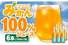 果実そのままの味わい！不知火果汁100％みかんジュース 720ml×6本 愛媛県大洲市/玉川農園 [AGBC002]果物 愛媛みかんジュース フルーツ みかんジュース ミカンジュース 果汁100％ ストレートジュース オレンジ