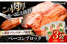 ベーコンブロック ×3ケ 合計540g ブランドポーク『オズの箱入り娘』使用！ 豚肉 小分け 切り落としベーコン 燻製ベーコン 自家製ベーコン 愛媛県大洲市/株式会社オズメッセ [AGAZ011]