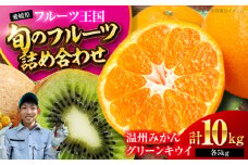 【先行予約】【12月上旬より順次発送】 今が旬！ フルーツ詰め合わせ （ 温州みかん グリーンキウイ 各5kg ） 果物 くだもの みかん 5kg キウイ キウイフルーツ 5kg 愛媛 みかん 愛媛県大洲市/玉川農園 [AGBC009]