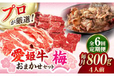 【全6回定期便】「愛姫牛」店主におまかせ旬セット【梅】800g（4人前）愛媛県大洲市/有限会社 木村屋精肉店  小間切れ 角切り 赤身 牛肉 冷凍 冷凍肉 お肉 [AGCC058]