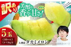 【先行予約】【6月下旬から順次発送】 訳あり 小玉メロン（タカミ） SSサイズ 5玉入り（1.3kg〜1.5kg/玉） 愛媛県大洲市/にのみや農園 めろん 貴味 果物 フルーツ くだもの 青肉 高級　 [AGDG001]