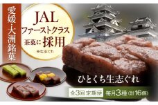 【全3回定期便】ひとくち生志ぐれ 3種16個入り　愛媛県大洲市/有限会社冨永松栄堂 和菓子 おやつ 茶菓子 お茶請け ギフト [AGCB014]