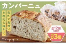 【全12回定期便】【冷凍】カンパーニュ3種セット (プレーン・いちじく・五穀) 愛媛県大洲市/株式会社アライ 冷凍パン ハードパン 食事パン 朝食 ベーカリー 冷凍 [AGAY053]