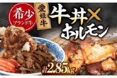 【冷凍】　愛姫牛 肉屋のこだわりお惣菜セット 牛丼×9食とミックスホルモン×1,500g 計2,85kg 愛媛県大洲市/有限会社 木村屋精肉店 牛丼 牛肉 和牛 牛 国産 [AGCC074]国産和牛 愛媛県産 大洲市産 人気 おすすめ ランキング 簡単 おいしい お肉 肉 国産肉 焼肉 送料無料 お取り寄せ グルメ ホルモン 冷凍 焼き肉 BBQ バーベキュー グルメ 簡単調理 牛皿 牛めし