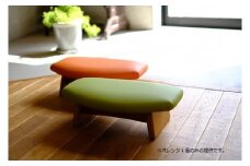 低座椅子 椅子 枕 木製 チェア フットレスト オットマン ソファ 畳 インテリア 国産材 無垢材 フェイスタオル 家具屋アカトシロ ゴイチ(R) レザー（オレンジ）｜E01