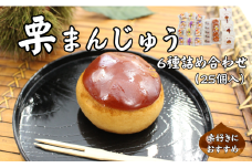 栗まんじゅう 詰め合わせ ギフト 6種 25個 まんじゅう屋久保 国産 老舗 伊予市 | C16