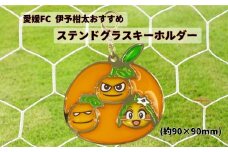 愛媛FC 伊予柑太おすすめ ステンドグラスキーホルダー サッカー キャラクター グッズ 愛媛｜A02