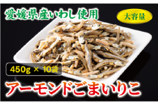 アーモンド小魚 450g×10袋 アーモンドフィッシュ アーモンドごまいりこ カルシウム 給食 オカベ 国産｜E14